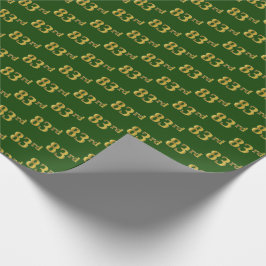 Green, Faux Gold 83rd (80-derde) event Cadeaupapier