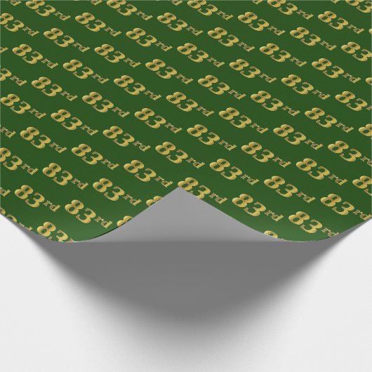 Green, Faux Gold 83rd (80-derde) event Cadeaupapier (Hoek)