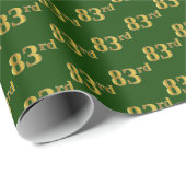 Green, Faux Gold 83rd (80-derde) event Cadeaupapier (Rol Hoek)