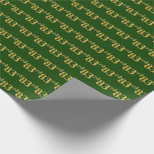 Green, Faux Gold 83rd (80-derde) event Cadeaupapier (Hoek)