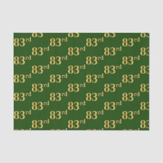 Green, Faux Gold 83rd (80-derde) event Tissuepapier (Voorkant)