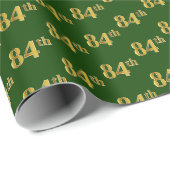 Green, Faux Gold 84th (84ste) event Cadeaupapier (Rol Hoek)