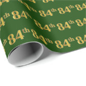 Green, Faux Gold 84th (84ste) event Cadeaupapier (Rol Hoek)