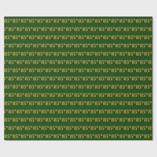 Green, Faux Gold 85th (85th) Event Cadeaupapier (Vlak)