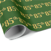 Green, Faux Gold 85th (85th) Event Cadeaupapier (Rol Hoek)