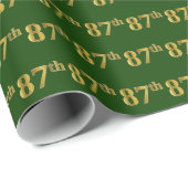 Green, Faux Gold 87th (87th) Event Cadeaupapier (Rol Hoek)
