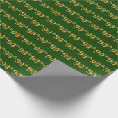 Green, Faux Gold 90th (Ninetieth) Event Cadeaupapier (Hoek)