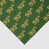 Green, Faux Gold 90th (Ninetieth) Event Tissuepapier (Detail)