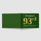 Green, Faux Gold 93rd Birthday Party + aangepaste Gastenboek (Volledig)