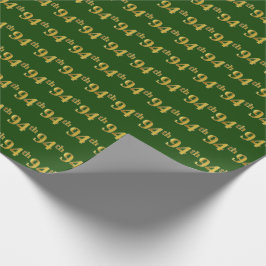 Green, Faux Gold 94th (negenenenveertig) Event Cadeaupapier