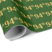 Green, Faux Gold 94th (negenenenveertig) Event Cadeaupapier (Rol Hoek)