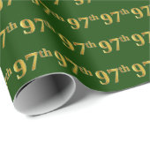 Green, Faux Gold 97th (97th) Event Cadeaupapier (Rol Hoek)