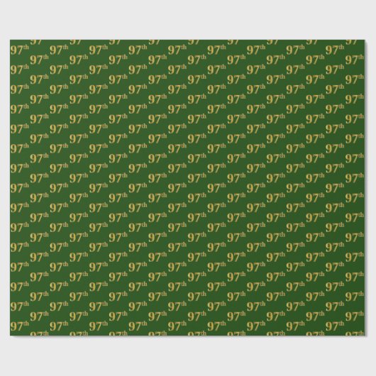 Green, Faux Gold 97th (97th) Event Cadeaupapier (Vlak)