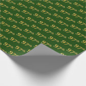 Green, Faux Gold 97th (97th) Event Cadeaupapier (Hoek)