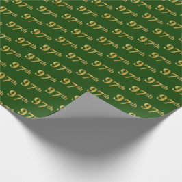 Green, Faux Gold 97th (97th) Event Cadeaupapier