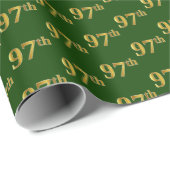 Green, Faux Gold 97th (97th) Event Cadeaupapier (Rol Hoek)