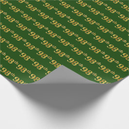 Green, Faux Gold 98th (negenenennegentig) Event Cadeaupapier