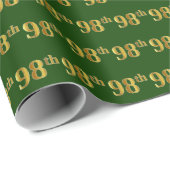 Green, Faux Gold 98th (negenenennegentig) Event Cadeaupapier (Rol Hoek)