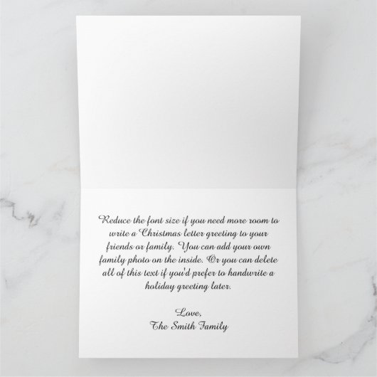 Green Faux Gold Ornate Border Merry Christmas Kaart (Binnen)