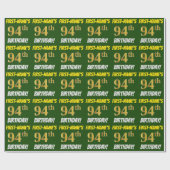 Green, Faux/Imitation Gold, 94th BIRTHDAY Cadeaupapier (Vlak)