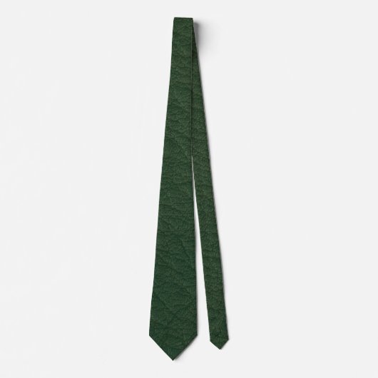 Green Faux Leather Grunge Wedding Groomsmen Stropdas (Voorkant)