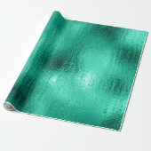 Green Faux Metallic Kerstmis Holiday Cadeaupapier (Uitgerold)