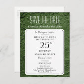 Green Faux Textured Party of Reunion Opslaan van d Aankondigingskaart (Voorkant / Achterkant)