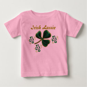 Green Faux Velvet Clover Irish Lassie
