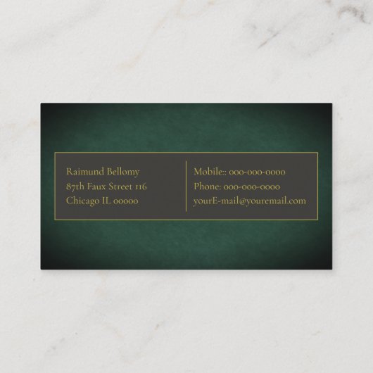 Green Faux Visitekaartje (Achterkant)