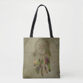 Green Feathers | Boho Drocatcher Tote Bag (Voorkant)