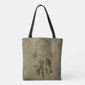 Green Feathers | Boho Drocatcher Tote Bag (Achterkant)