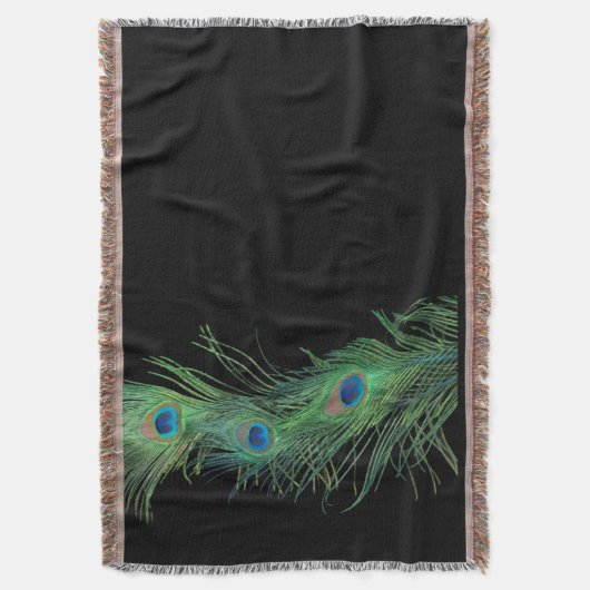 Green Feathers met Black Sill Life Deken (Voorkant Verticaal)