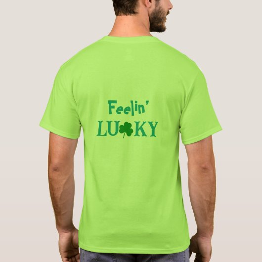 Green Feeling' Lucky SPD, Mannen Basic T-Shirt (Achterkant)