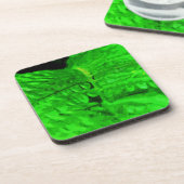 Green Fern Abstract Impressionisme Bier Onderzetter (Linkerzijde)