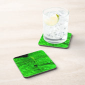 Green Fern Abstract Impressionisme Bier Onderzetter (Rechterzijde)