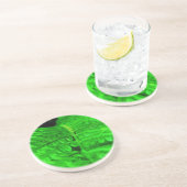 Green Fern Abstract Impressionisme Zandsteen Onderzetter (Zijkant)