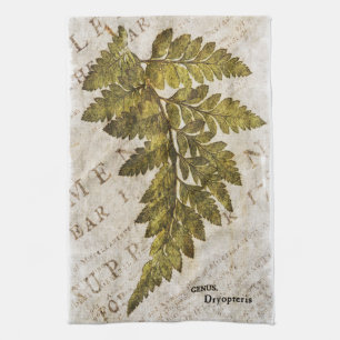 Green Fern Botanical Ferns Tropische Sjabloon Theedoek