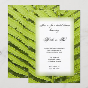 Green Fern Frond Bridal Shower Kaart