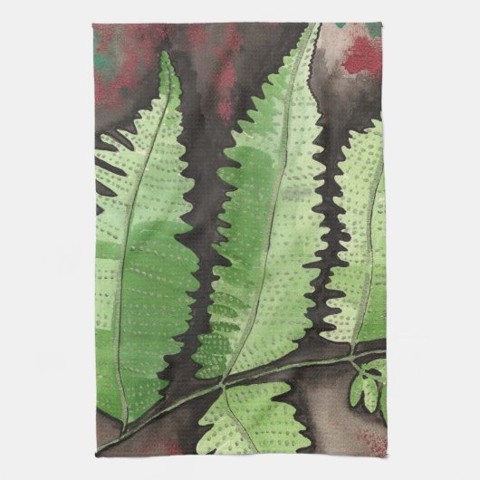 Green Fern Kitchen Towel Theedoek (Verticaal)