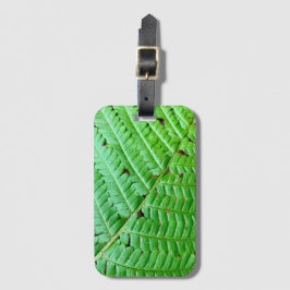 Green Fern Leaf Bagagelabel