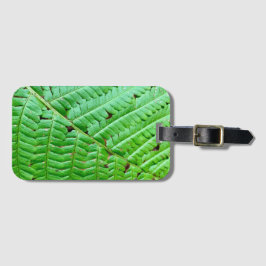 Green Fern Leaf Bagagelabel