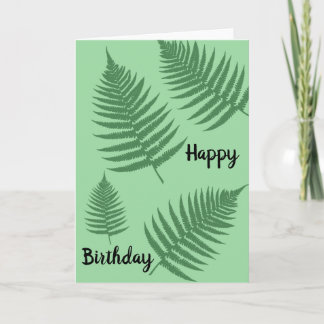 Green Fern Leaves Birthday Kaart