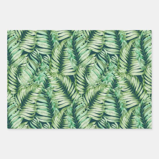 Green Fern Leaves Inpakpapier Vel (Voorkant 2)
