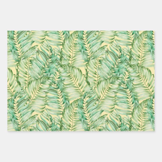 Green Fern Leaves Inpakpapier Vel (Voorkant)