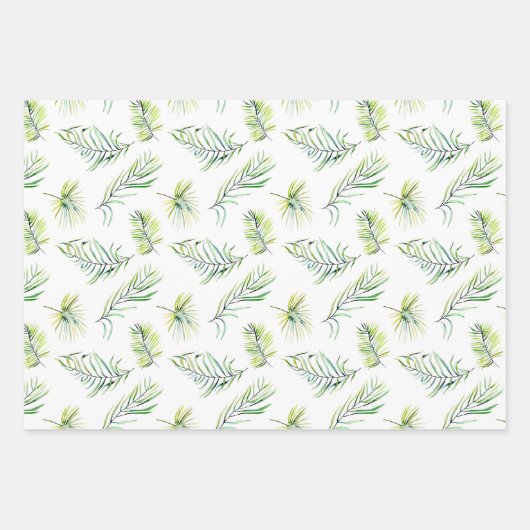 Green Fern Leaves Inpakpapier Vel (Voorkant 2)