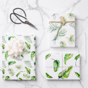 Green Fern Leaves Inpakpapier Vel