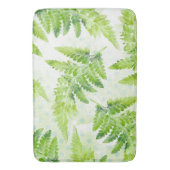 Green Fern Leaves Modern Botanical Waterverf Badmat (Voorkant Verticaal)