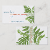 Green Fern Leaves Profile Card Visitekaartje (Voorkant / Achterkant)