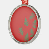 Green Fern Lucky Holiday Red Ornament (Links)