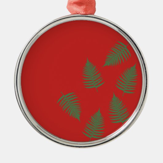Green Fern Lucky Holiday Red Ornament (Voorkant)